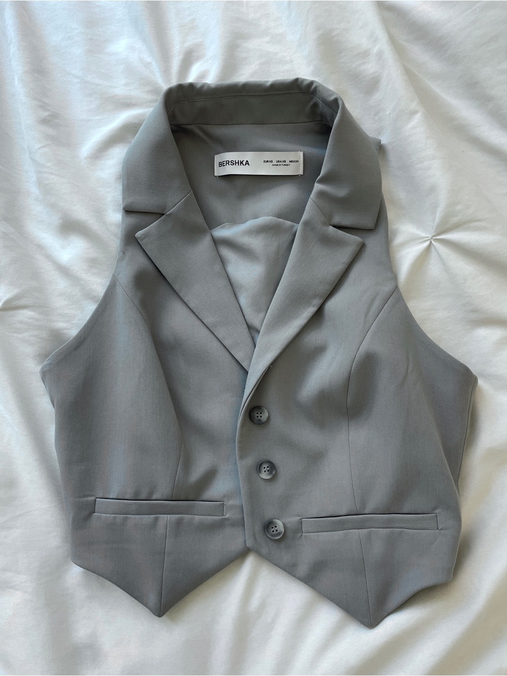 Bershka Light Gray Tailored Vest
